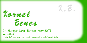 kornel bencs business card